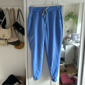 Figs Zamora Jogger Scrub Pants Size Large Ceil Blue